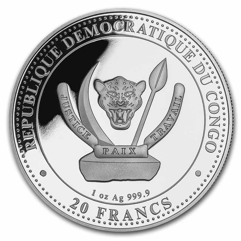 Moneda de plata de la República del Congo 