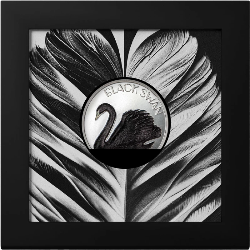 Moneda de Plata Cisne Negro de las Islas Cook, 2023, 62.2g, plata pura (0.999 proof) Monedas coleccionables