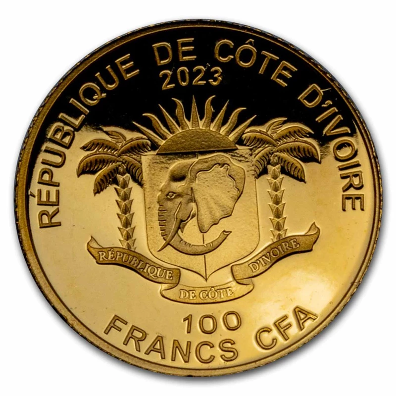 Moneda de oro de la República de Costa de Marfil 