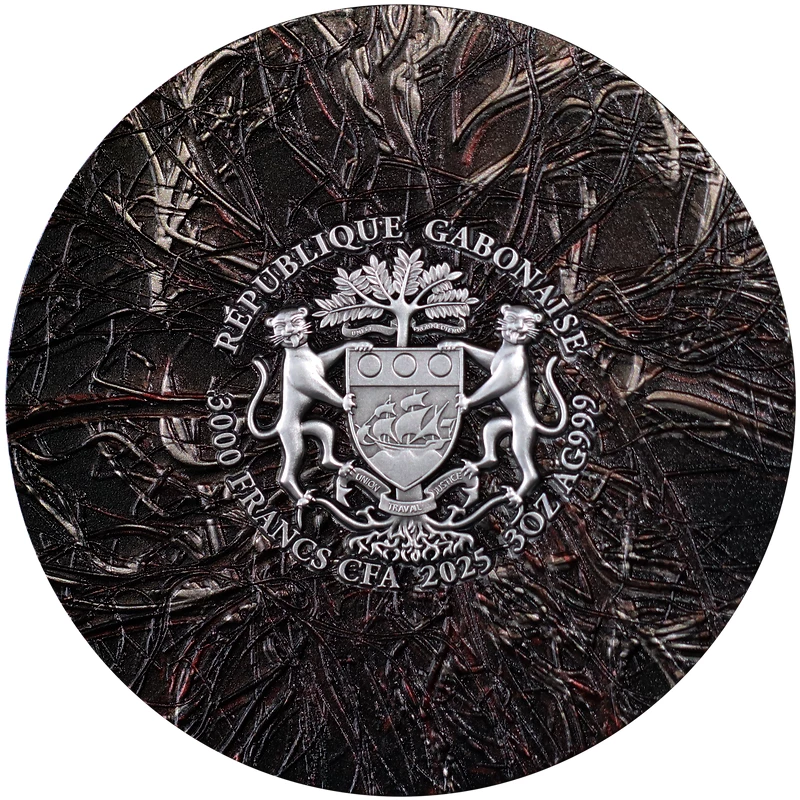 Moneda de plata Gabón 