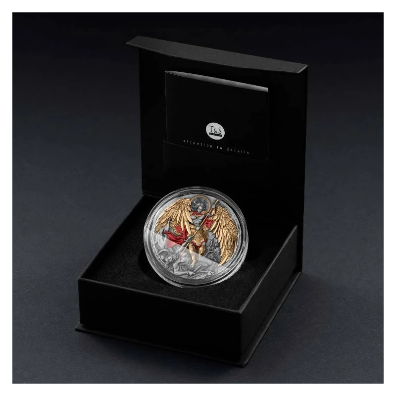 Niue Arcángel Miguel Moneda de Plata 2024, 62,2 g. plata pura (0.999 proof) Monedas coleccionables