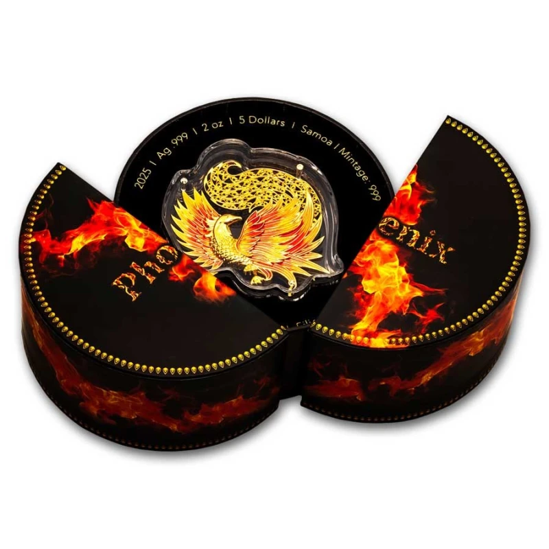 Samoa: moneda de plata Phoenix 2025 color dorado 2 oz Monedas coleccionables