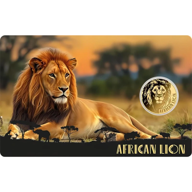 Moneda de Oro del León Africano del Chad (proof), 0,031 gramos de oro puro (0.999 proof) Monedas coleccionables