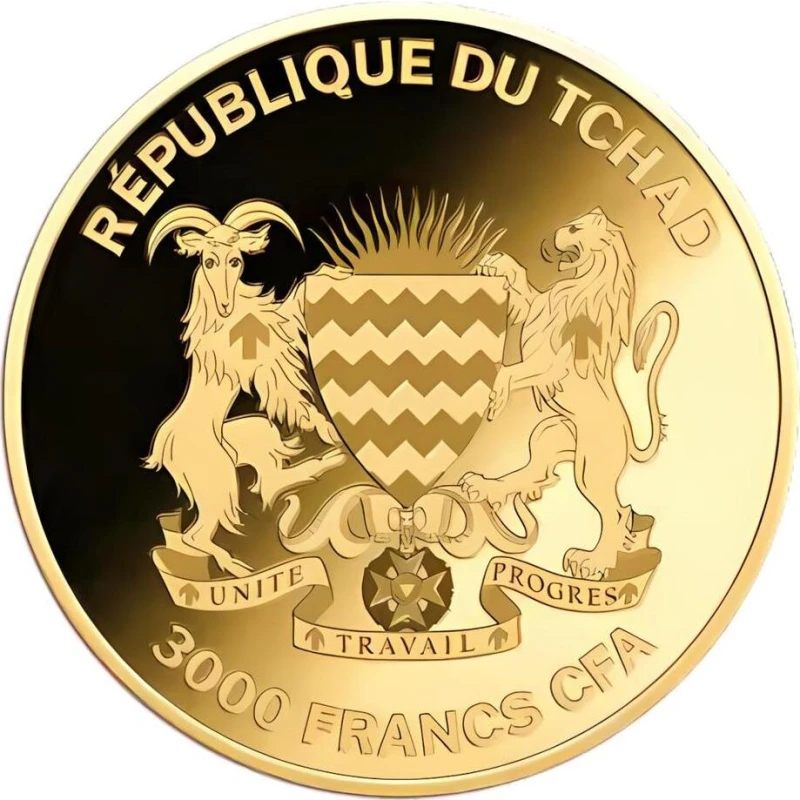 Moneda de Oro del Leopardo Africano del Chad (proof), 0,031 gramos de oro puro (0.999 proof) Monedas coleccionables