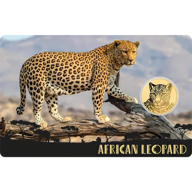 Moneda de Oro del Leopardo Africano del Chad (proof), 0,031 gramos de oro puro (0.999 proof) Monedas coleccionables
