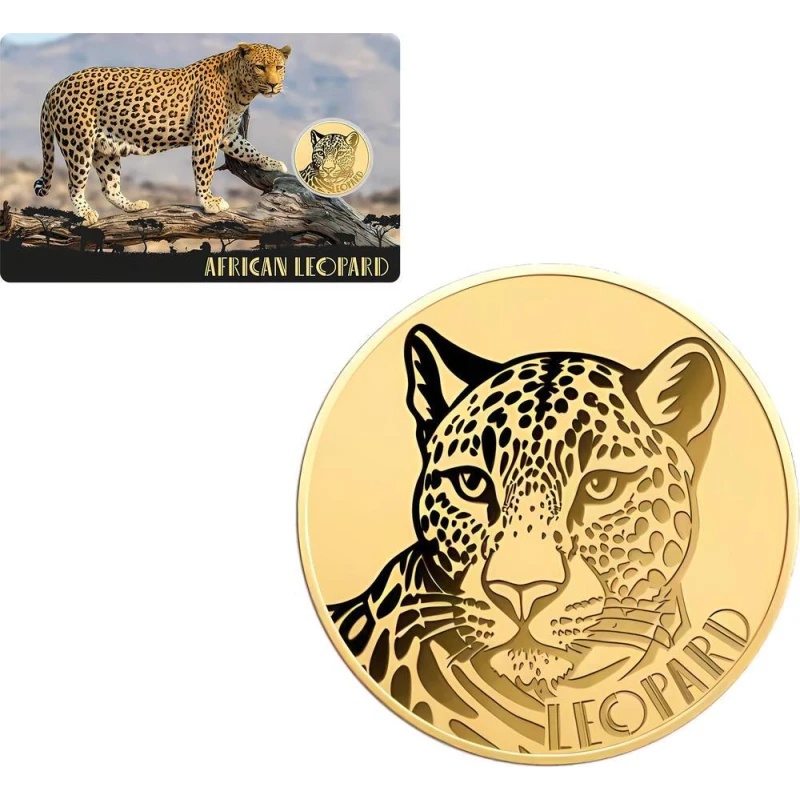Moneda de Oro del Leopardo Africano del Chad (proof), 0,031 gramos de oro puro (0.999 proof) Monedas coleccionables