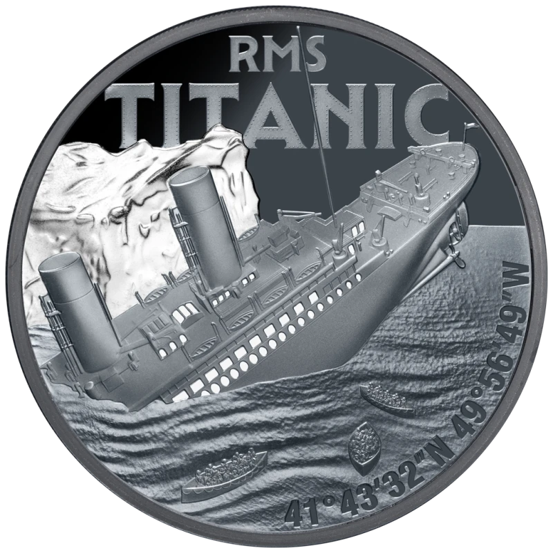 Niue Moneda de Plata Titanic 2025 Proof 1 onza coloreada Monedas coleccionables