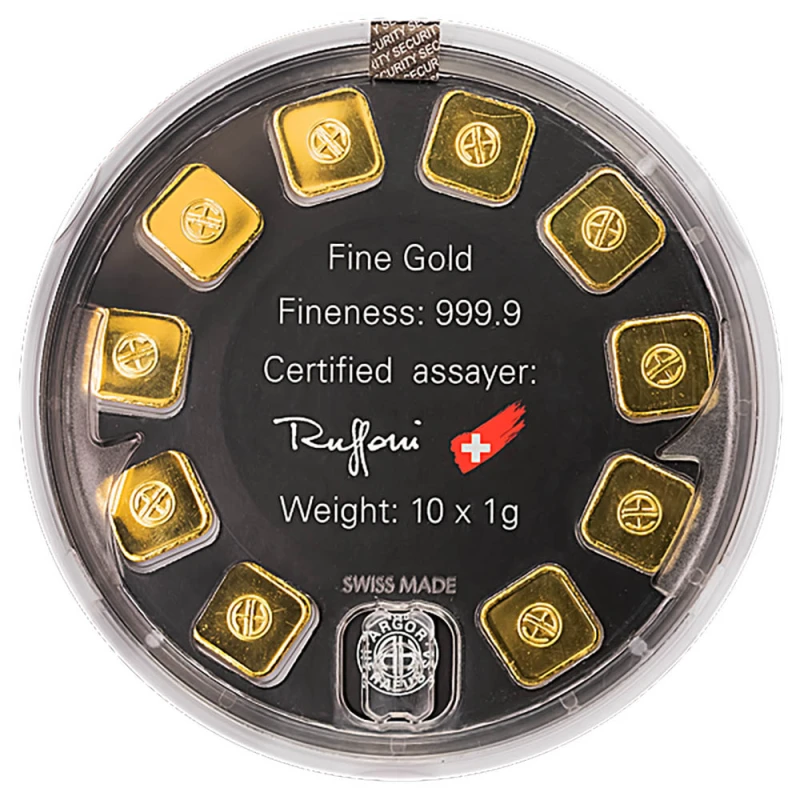 Suiza Lingote de oro 10 g Set Lingotes de inversión