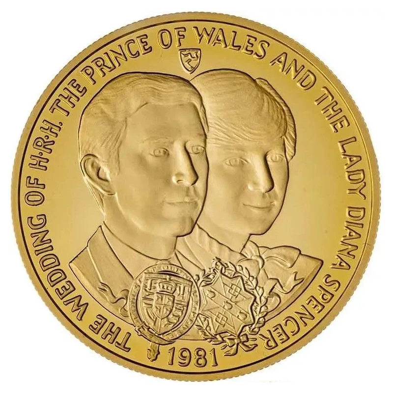 Isle of Man: gold coin Wedding of Prince Charles and Diana Spencer, 1981 GRADING 36.61 g  Collectible coins