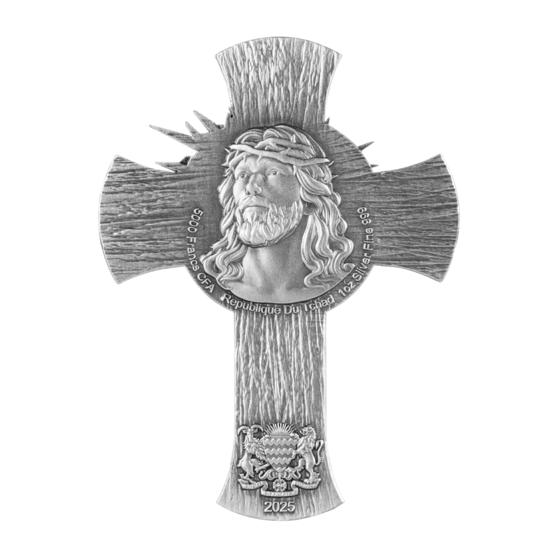 Chad: moneda de plata Jesus Cross 2025 1 oz Monedas coleccionables