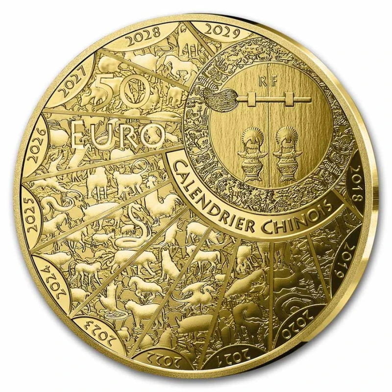 Francia: moneda de oro Año del Caballo 2026 Proof 7,78 g 1/4 oz Monedas coleccionables