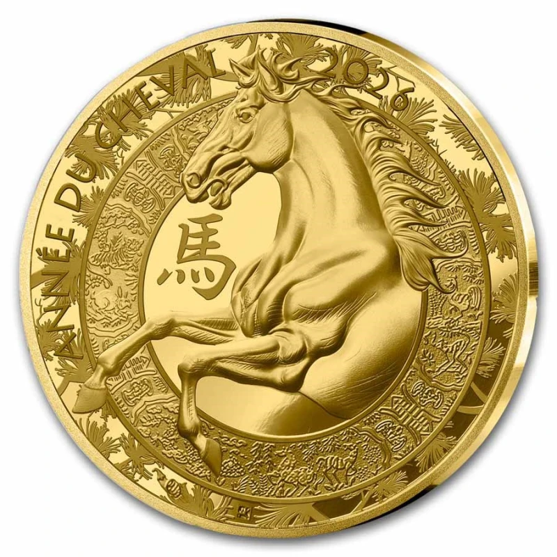 Francia: moneda de oro Año del Caballo 2026 Proof 7,78 g 1/4 oz Monedas coleccionables