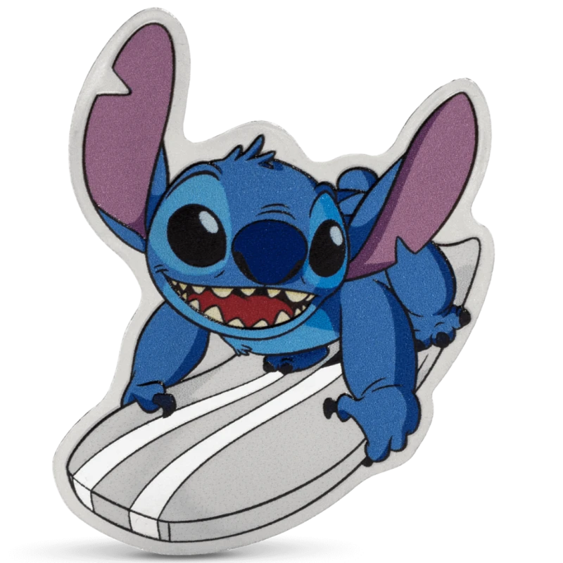 Niue: moneda de plata Stitch Surf's Up 2025 Proof coloreada 1 onza Monedas coleccionables