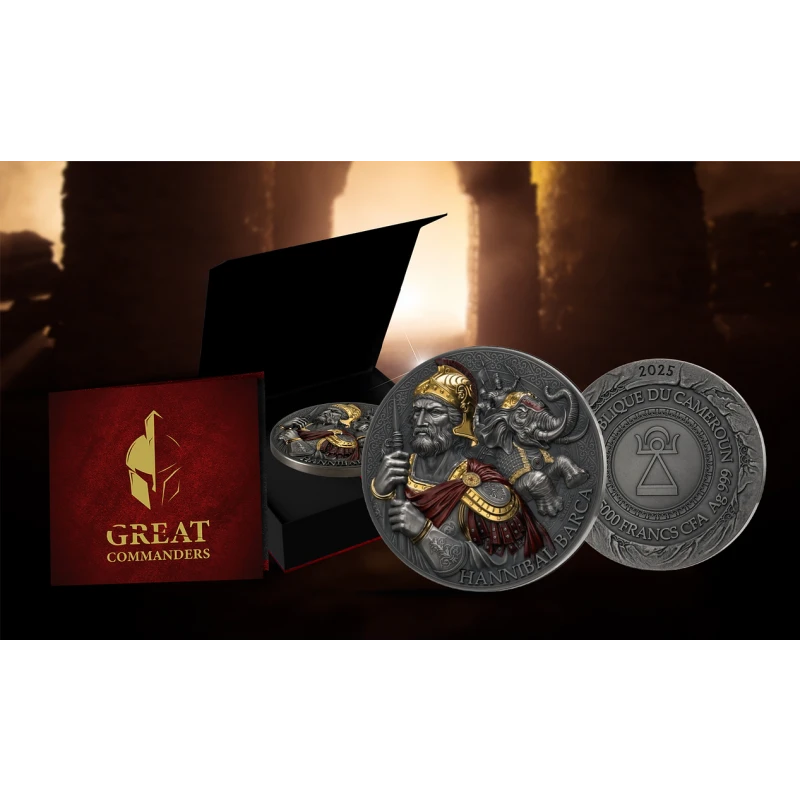 Camerún: moneda de plata Hannibal 2025 5 oz Monedas coleccionables