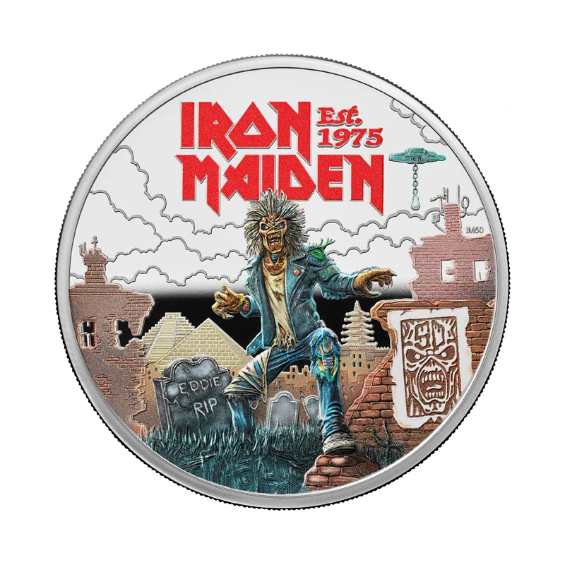 UK: silver coin Iron Maiden 2025 Proof colored 1 oz Collectible coins