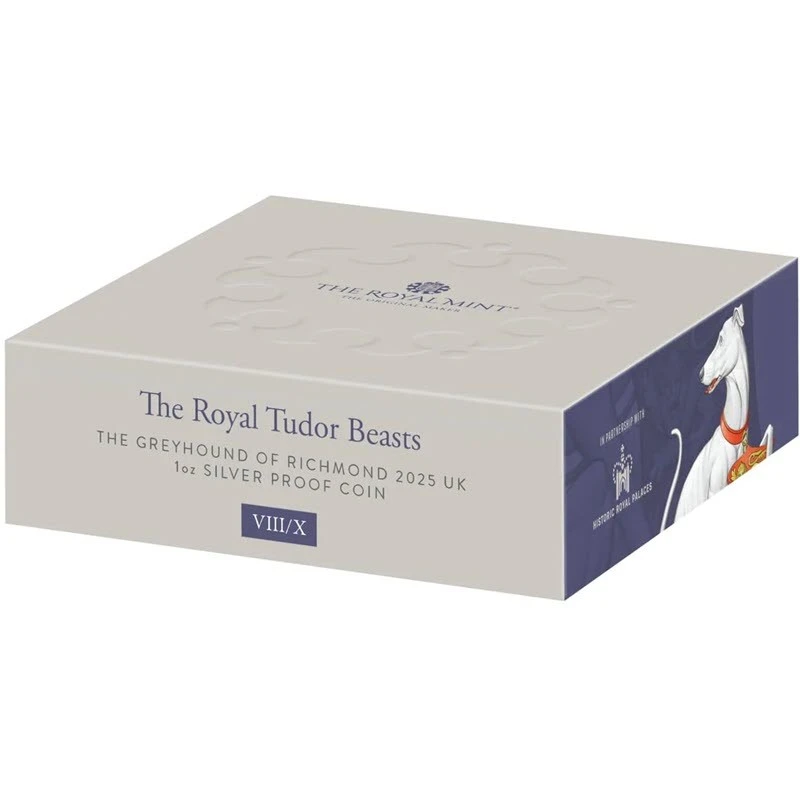 United Kingdom Silver Coin The Tudor Beasts White Greyhound of Richmond 2025 Proof 1 oz Collectible coins