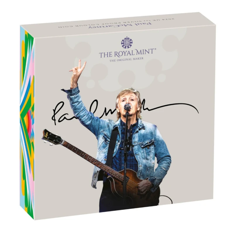 Moneda de Plata del Reino Unido Paul McCartney 2024 Proof coloreada 1 onza Monedas coleccionables