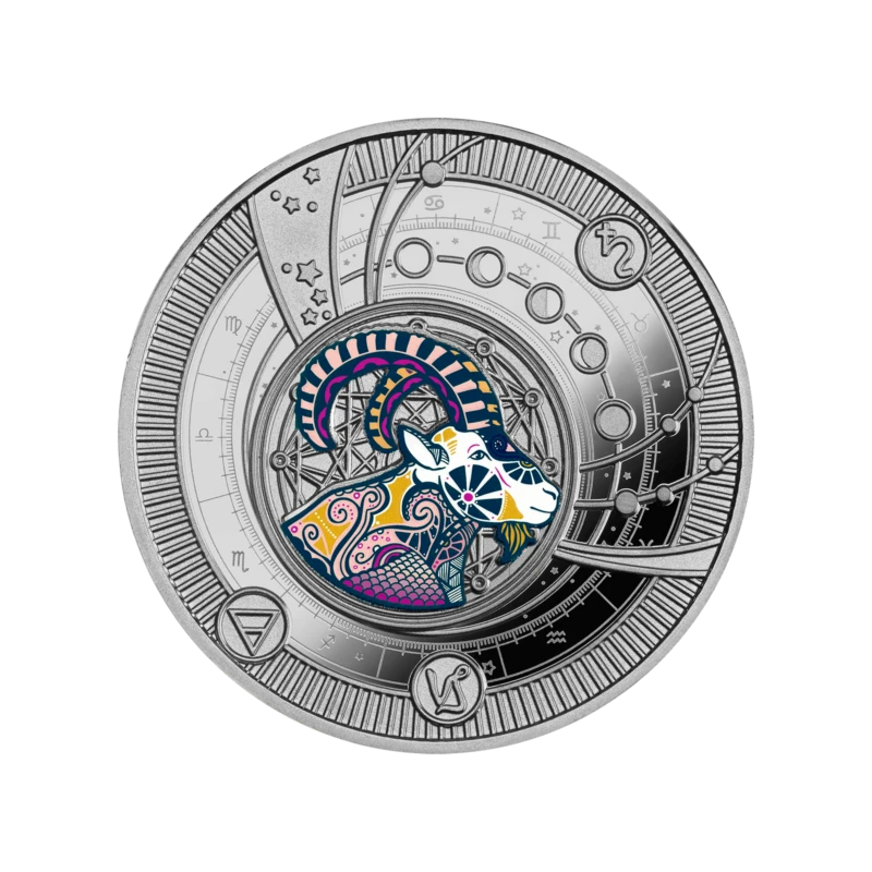 Cameroon: silver coin Capricorn 2025 Proof colored 10 g Collectible coins