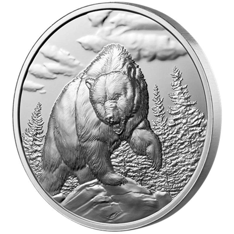 Canada: silver coin Grizzly 2023 Proof ultra-high relief 1 oz Collectible coins