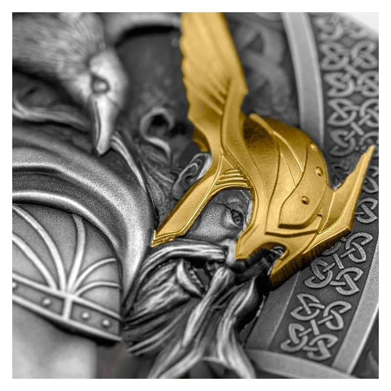 Niue: moneda de plata Lord of Valhalla Odin 2023 dorada 2 onzas Monedas coleccionables
