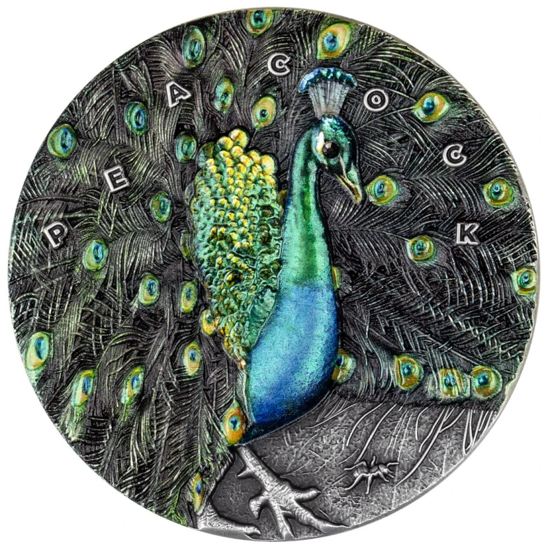 Niue: moneda de plata Peacock 2022 coloreada 3 oz Monedas coleccionables