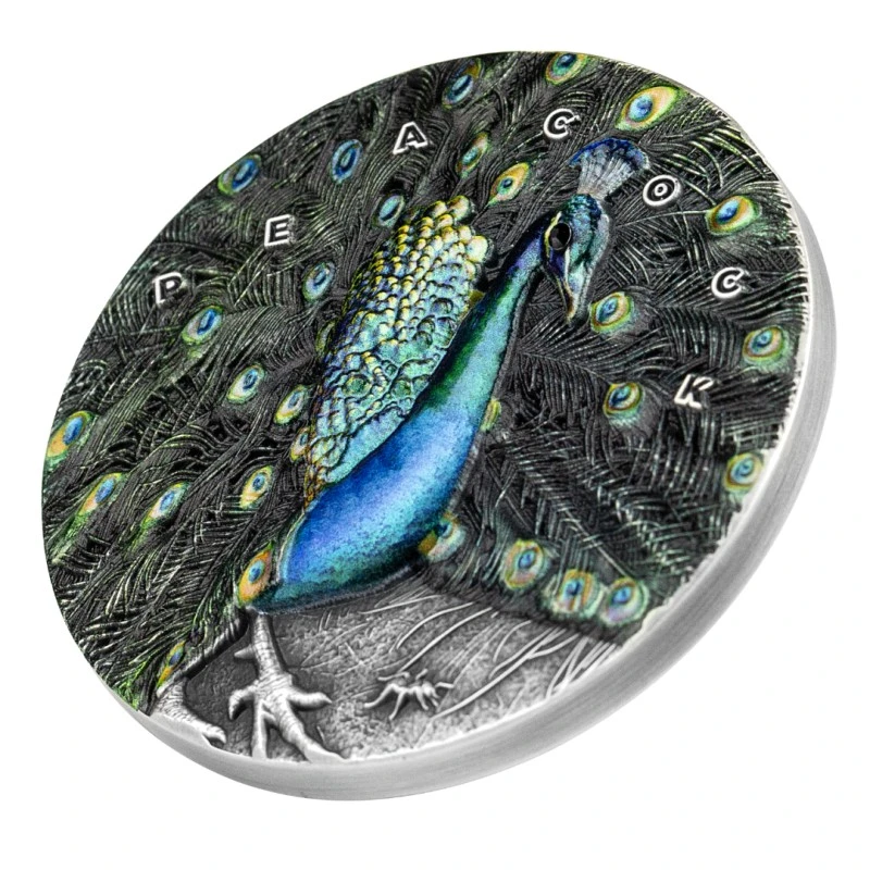 Niue: moneda de plata Peacock 2022 coloreada 3 oz Monedas coleccionables