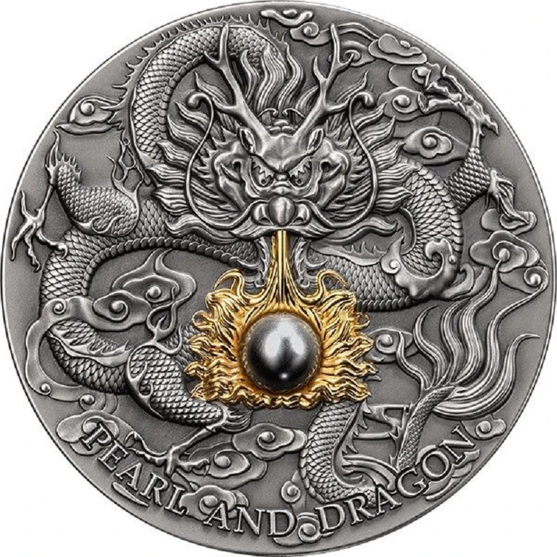 Niue: moneda de plata Perla negra y dragón 2023 2 onzas Monedas coleccionables