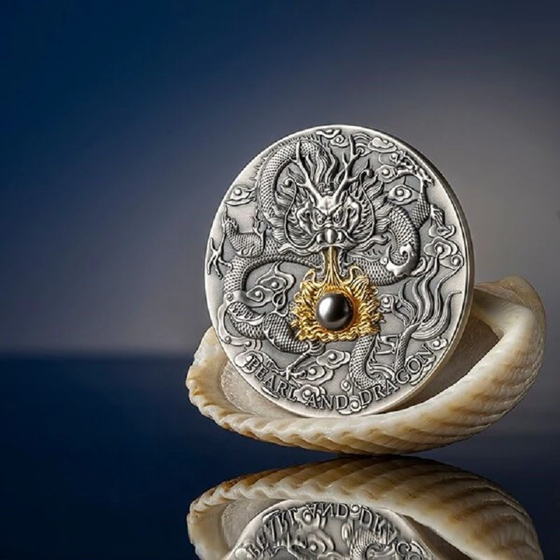 Niue: moneda de plata Perla negra y dragón 2023 2 onzas Monedas coleccionables
