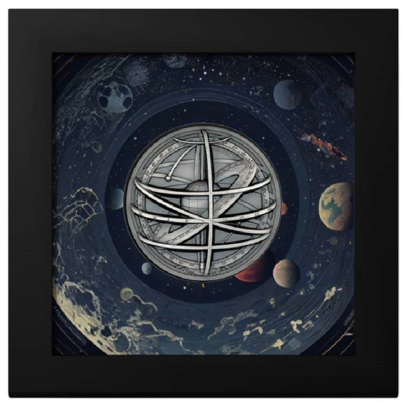 Islas Cook: moneda de plata Esfera Armilar 2024 ultra alto relieve 2 onzas Monedas coleccionables