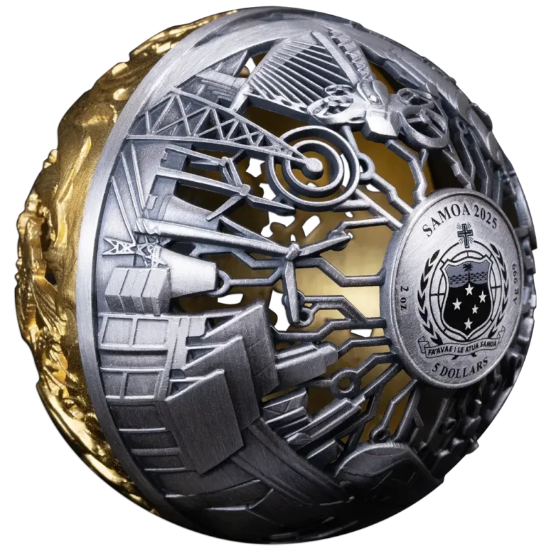 Samoa silver coin Nature and Technology 2025 gilded 2 oz Collectible coins