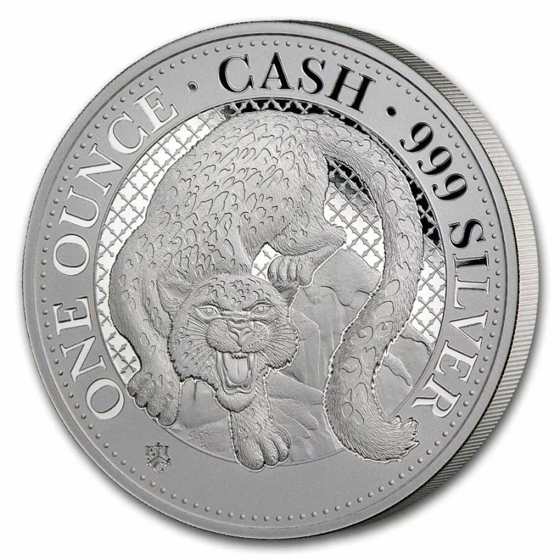 Saint Helena Silver Bullion Coin Indian Wildlife Snow Leopard 2024 1 oz Investment coins