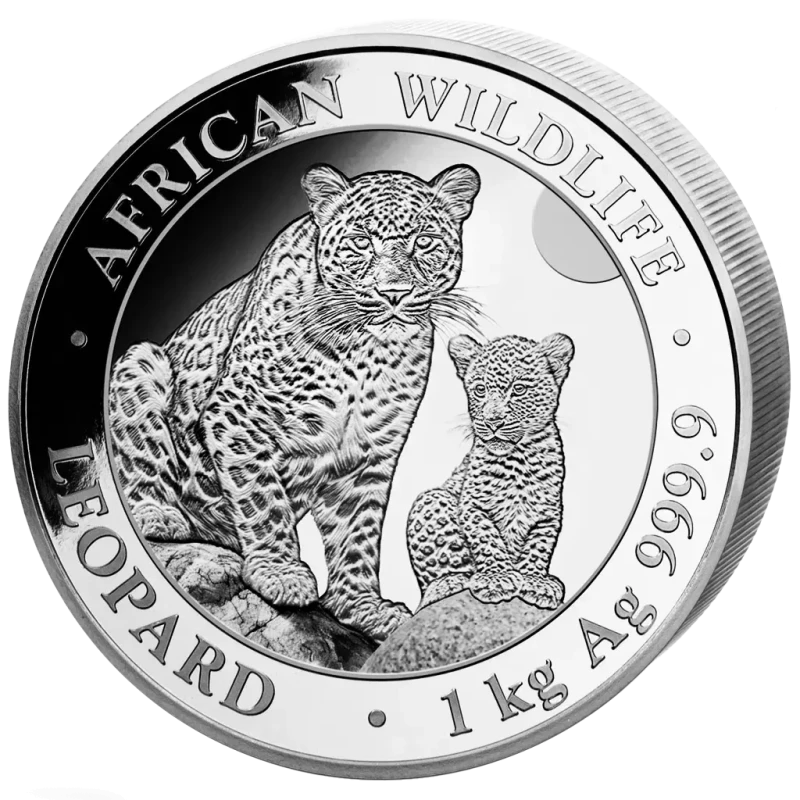 Somalia Moneda de Plata Fauna Africana Leopardo 2024 1000 g Monedas coleccionables
