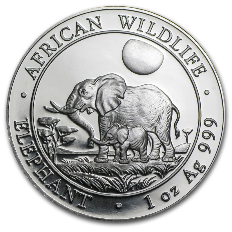 Somalia Silver Bullion Coin Elefante Vida Silvestre Africana 2011 1 oz Monedas de inversión