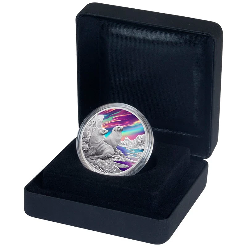 Tuvalu Silver Coin Mother-of-Pearl Clouds 2025 Proof Colored 1 oz Collectible coins