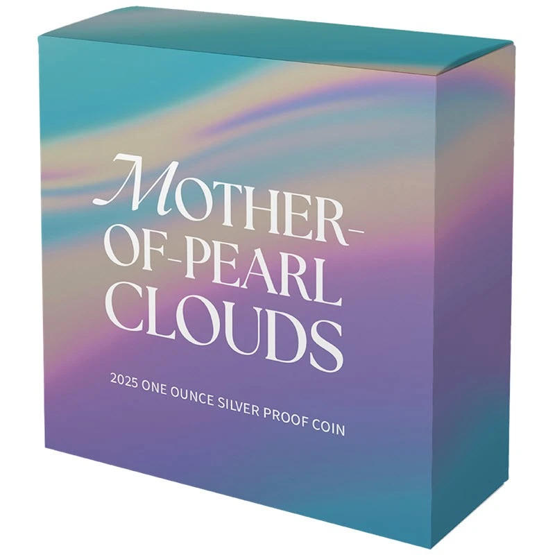 Tuvalu Silver Coin Mother-of-Pearl Clouds 2025 Proof Colored 1 oz Collectible coins