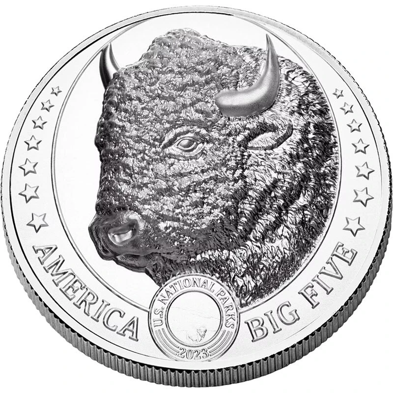 Fiji Moneda de Plata Big Five of America Bison 2023 1 onza Monedas coleccionables