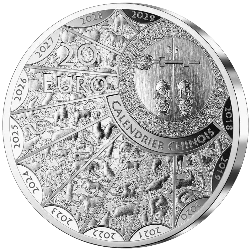 Moneda de Plata de Francia Año del Tigre 2022 Proof 1 oz Monedas coleccionables