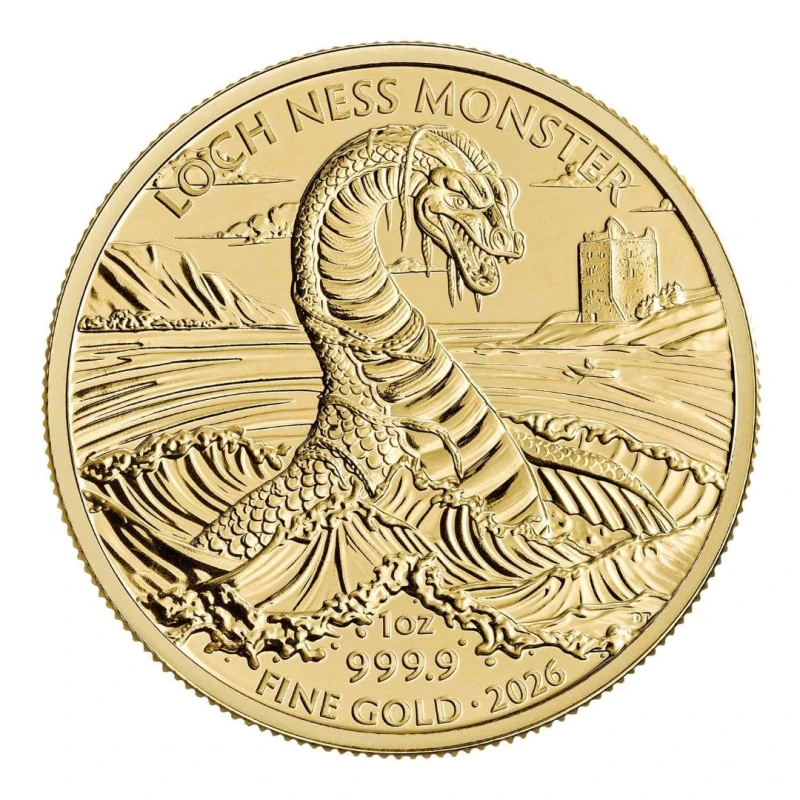 United Kingdom Gold Coin Legendary Creatures Loch Ness Monster 2026 1 oz Investment coins