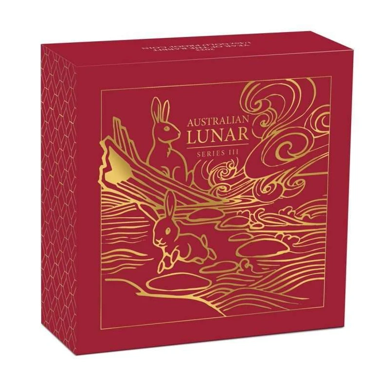 Australia Moneda de Oro Lunar III Año del Conejo 2023 Proof 1/10 oz Monedas coleccionables