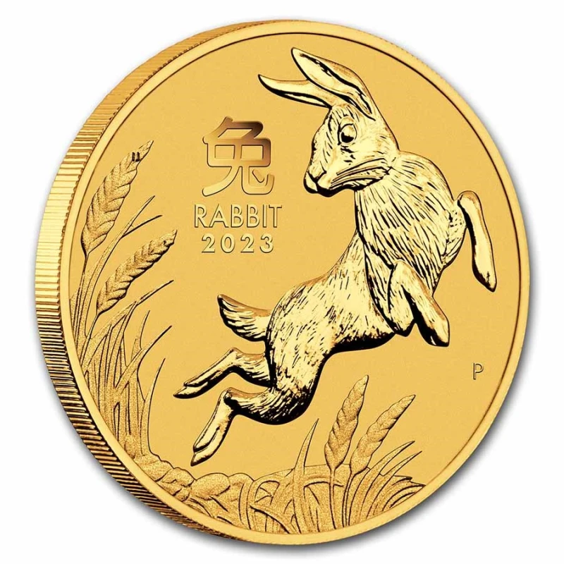 Australia Moneda de Oro Lunar III Año del Conejo 2023 1/2 oz Monedas coleccionables