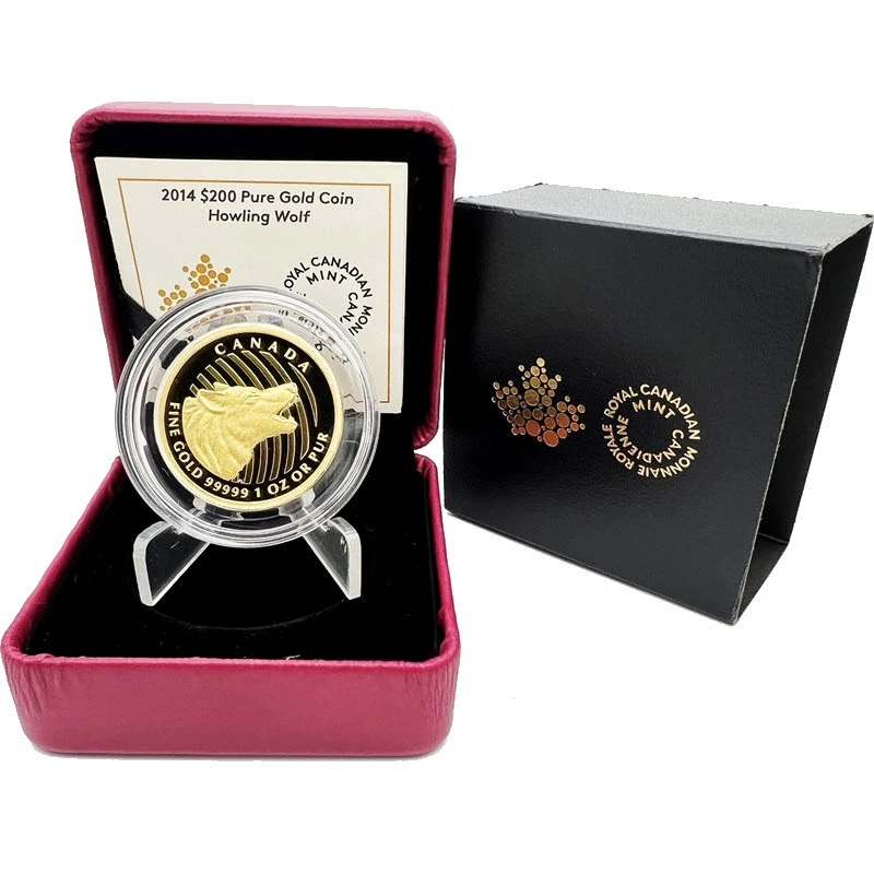 Canada Gold Coin Howling Wolf 2014 Proof 1 oz Collectible coins