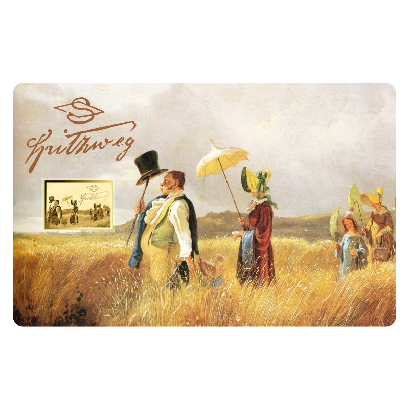 Chad Gold Coin Carl Spitzweg Sunday Rest 1/1000 oz  Collectible coins