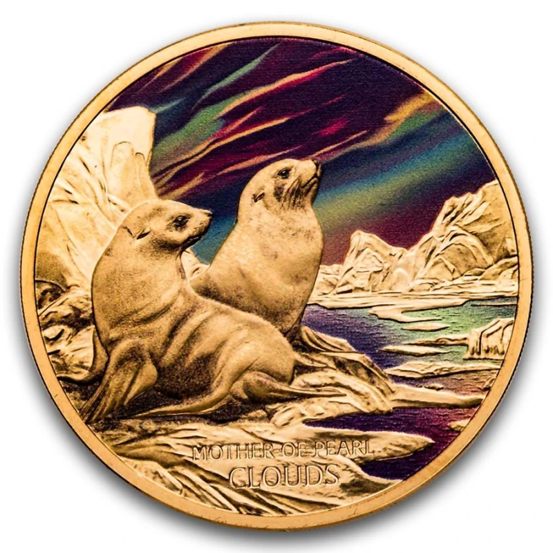Moneda de Oro de Niue Nácar Nubes 2025 Proof Colored 1 oz Monedas coleccionables