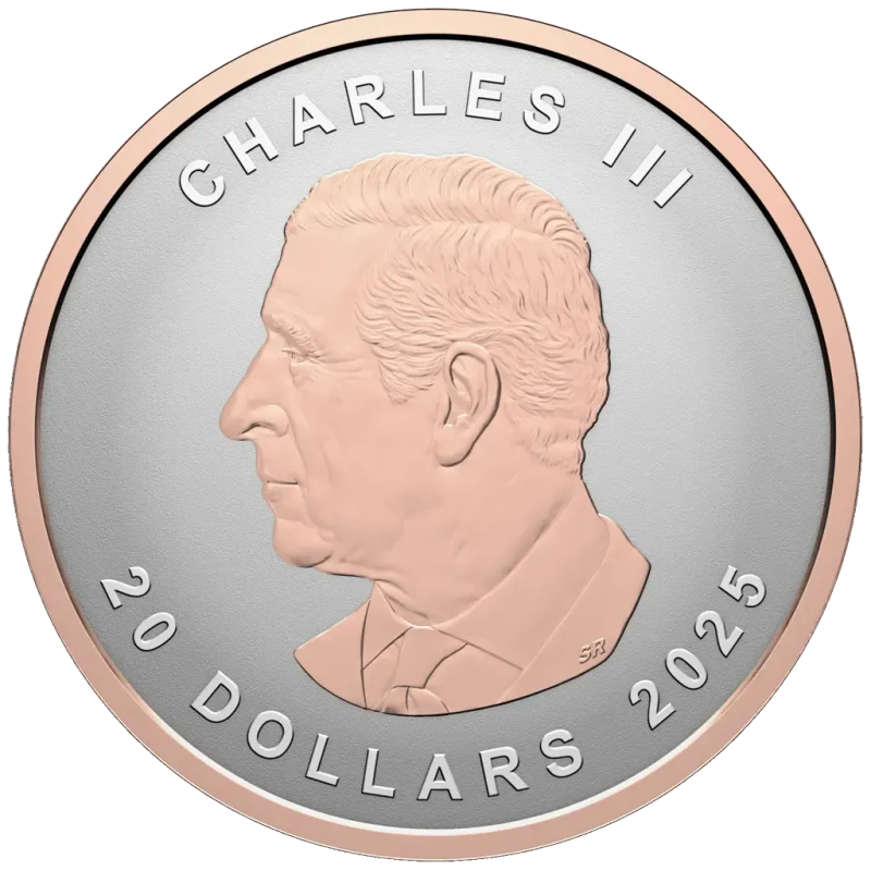 Canadá Moneda de Plata Maple Leaf 2025 Chapado en Oro Rosa 1 oz Monedas coleccionables