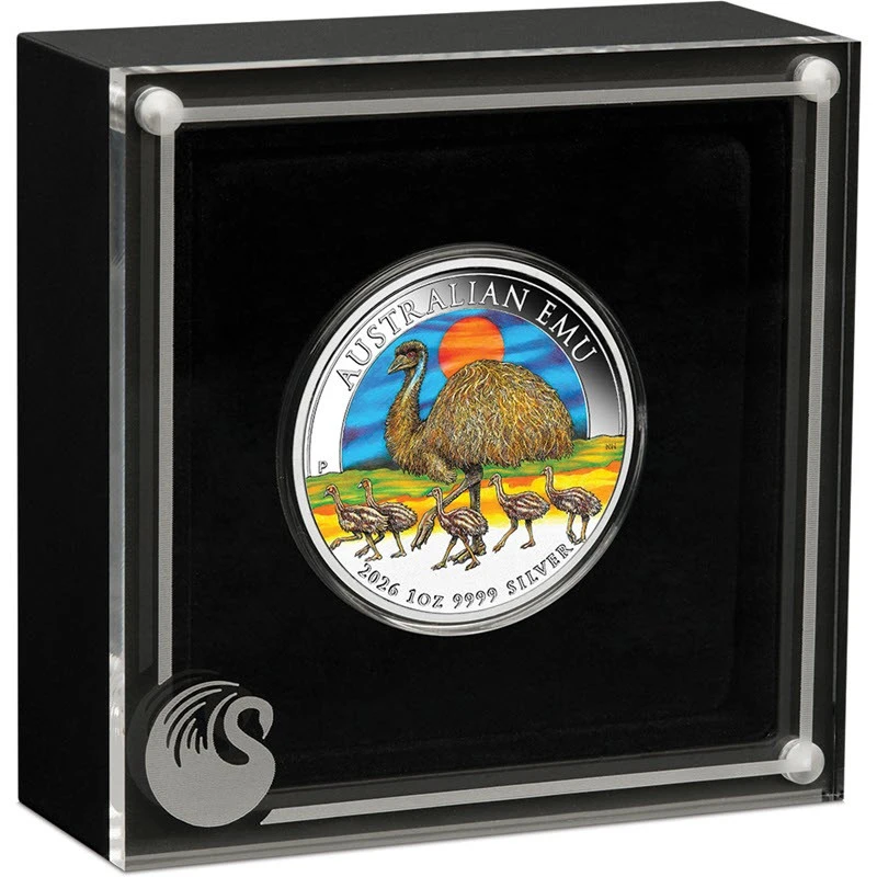 Moneda de Plata de Australia Emu Australiano 2026 Coloreada 1 onza Monedas coleccionables