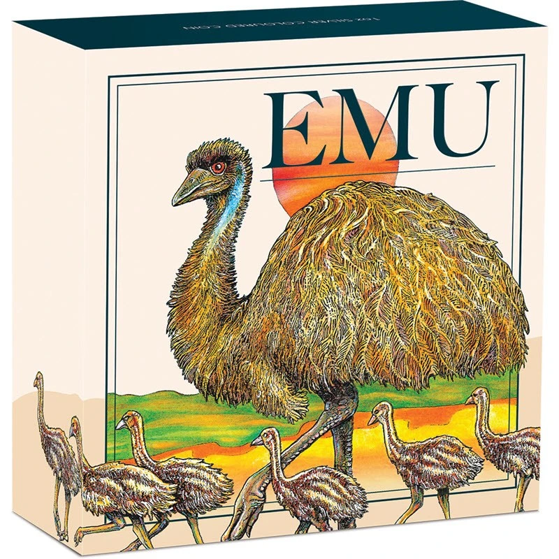 Moneda de Plata de Australia Emu Australiano 2026 Coloreada 1 onza Monedas coleccionables