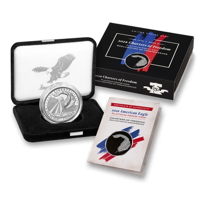 United States Platinum Coin Declaration of Independence 2026 Proof 1 oz Investment coins
