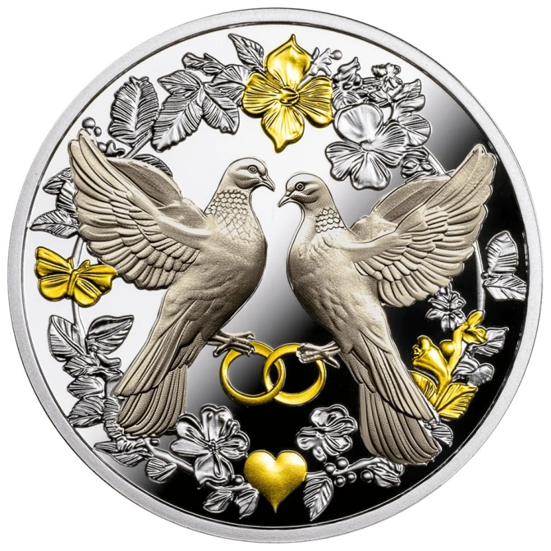 Moneda de Plata de Camerún Wedding Doves 2026 Proof 17.5 g Monedas coleccionables