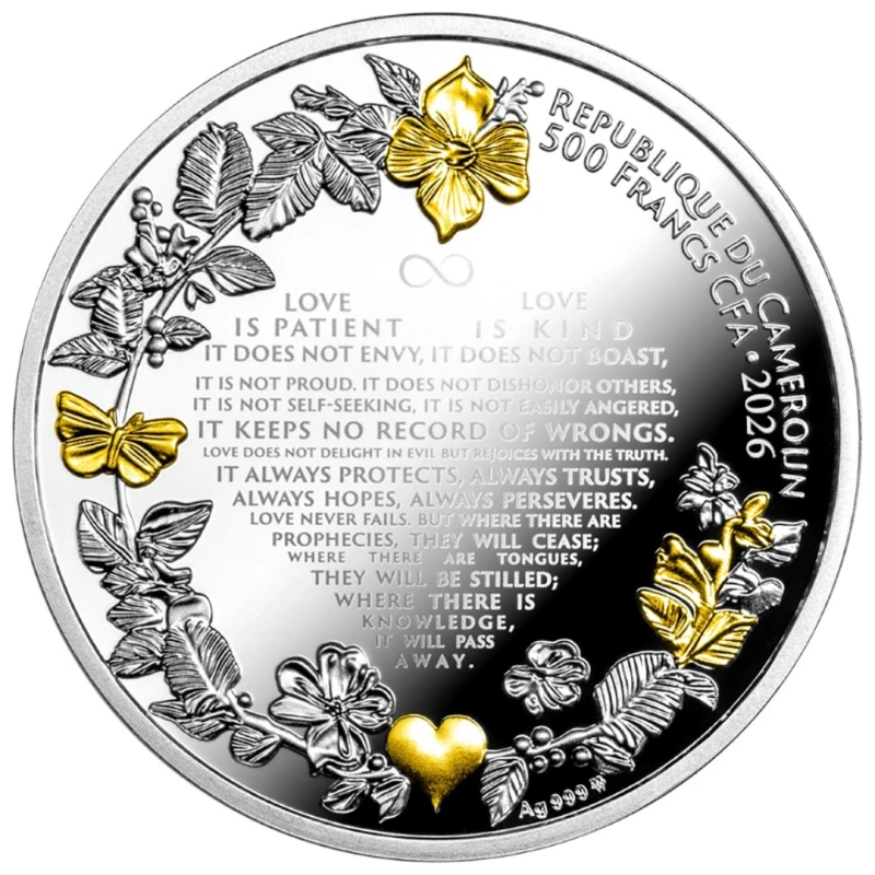 Moneda de Plata de Camerún Wedding Doves 2026 Proof 17.5 g Monedas coleccionables