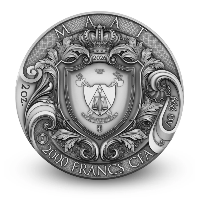 Moneda de Plata de Camerún Maat 2026 2 onzas Monedas coleccionables